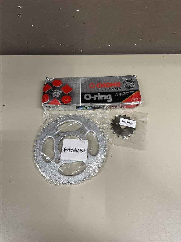 Ketting en tandwielen set voor Jinlun Texan 125 JL125-11, Ophalen of Verzenden, Nieuw