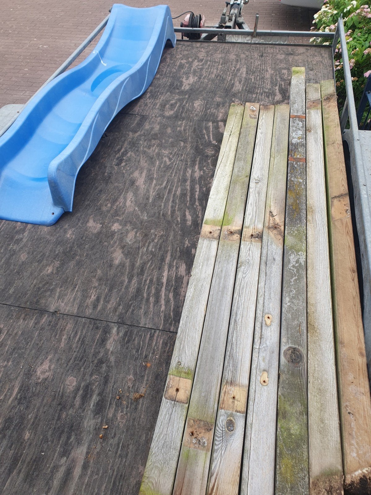 met schommel en glijbaan  touwladder en los touw, Ophalen of Verzenden, Hout