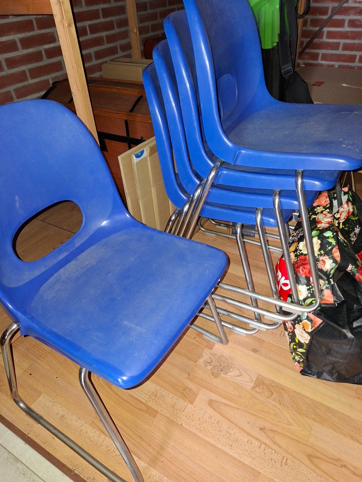 CASALA 5 VINTAGE STOELEN. DESIGN. Jaren Zeventig, Ophalen, Gebruikt, Blauw, Vintage