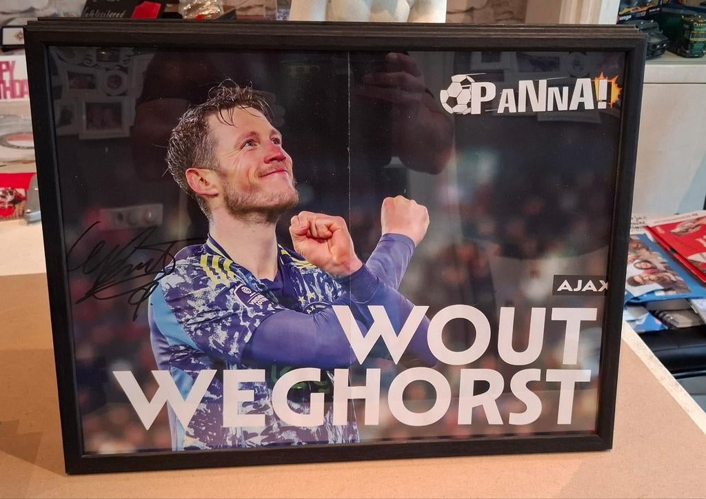 Weghorst Ajax ingelijste poster met handtekening, Maat XL, Ophalen of Verzenden, Shirt