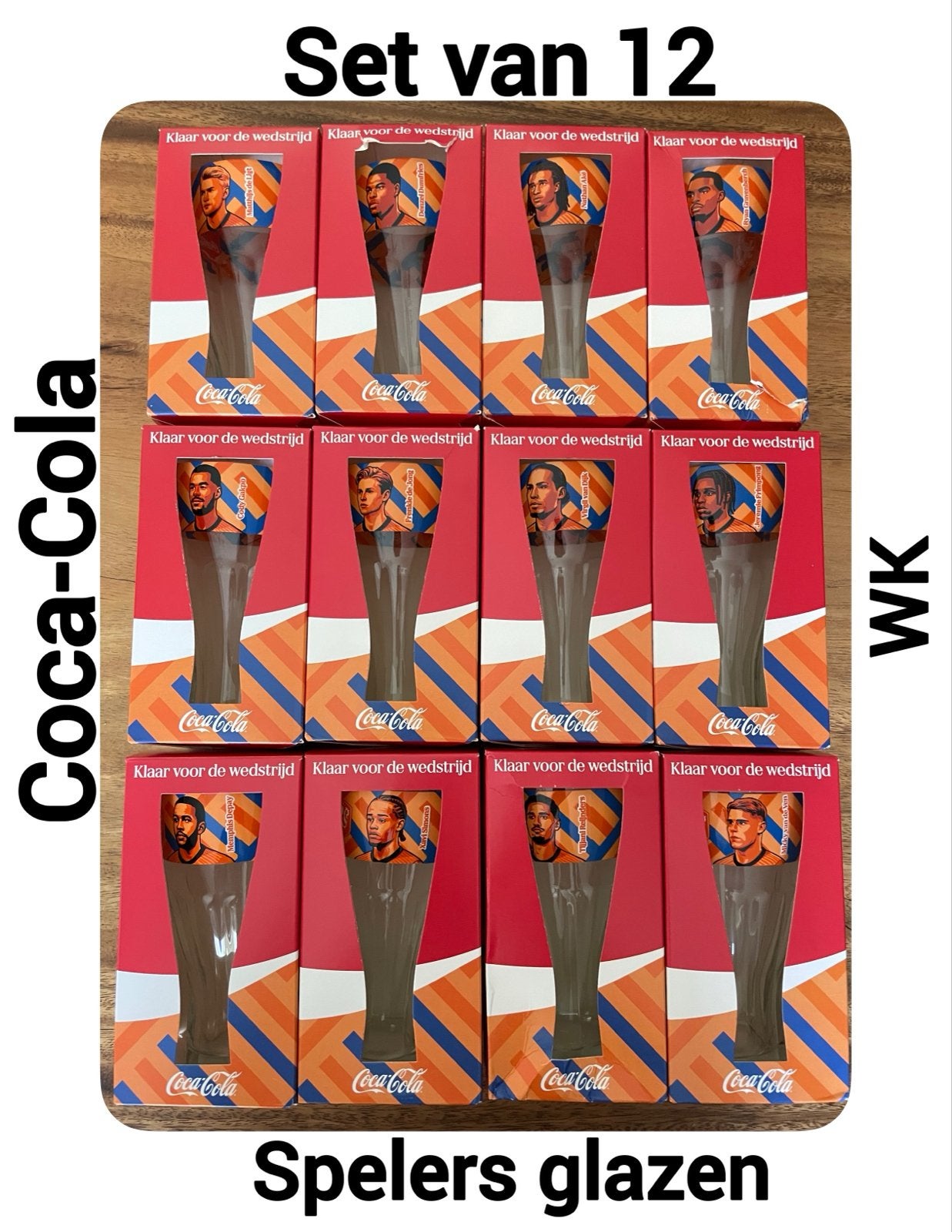 Coca-Cola WK Spelers Glazen Set - 12 Stuks, Ophalen of Verzenden, Nieuw