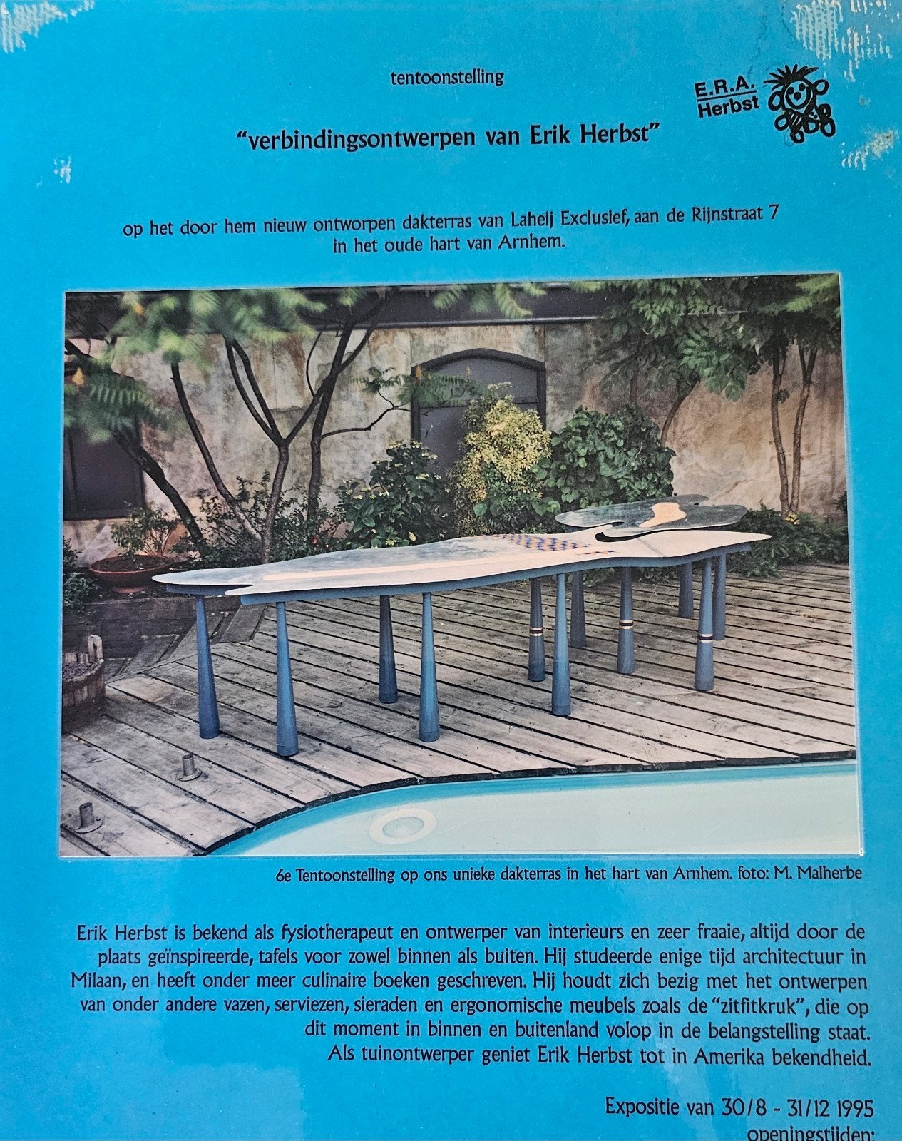 Tuintafel "Verbindingsontwerpen van Erik Herbst", Ophalen, Meerkleurig, Handgemaakt, Metaal