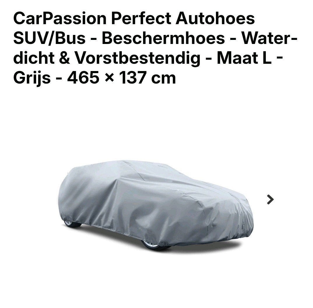 CarPassion Perfect Autohoes SUV/Bus - Maat L - Grijs, Ophalen of Verzenden, Nieuw, Op maat