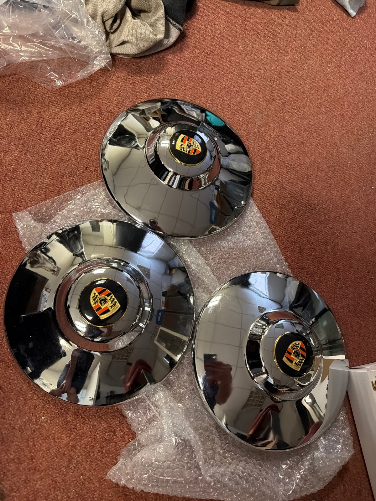 Porsche 356 wieldoppen / naafkappen (3 stuks), P, Nieuw, Stutgart, @nieuw