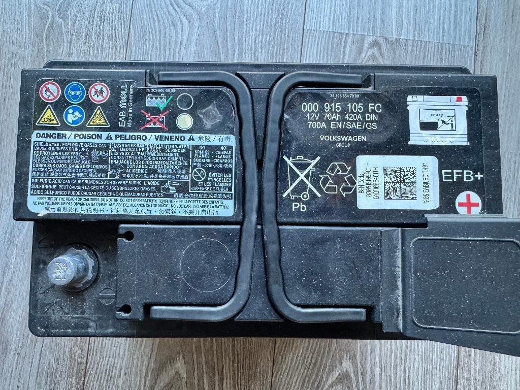 Volkswagen originele batterij 12v 70ah start-stop, Auto-onderdelen, Accu's en Toebehoren, Ophalen, Gebruikt, Volkswagen
