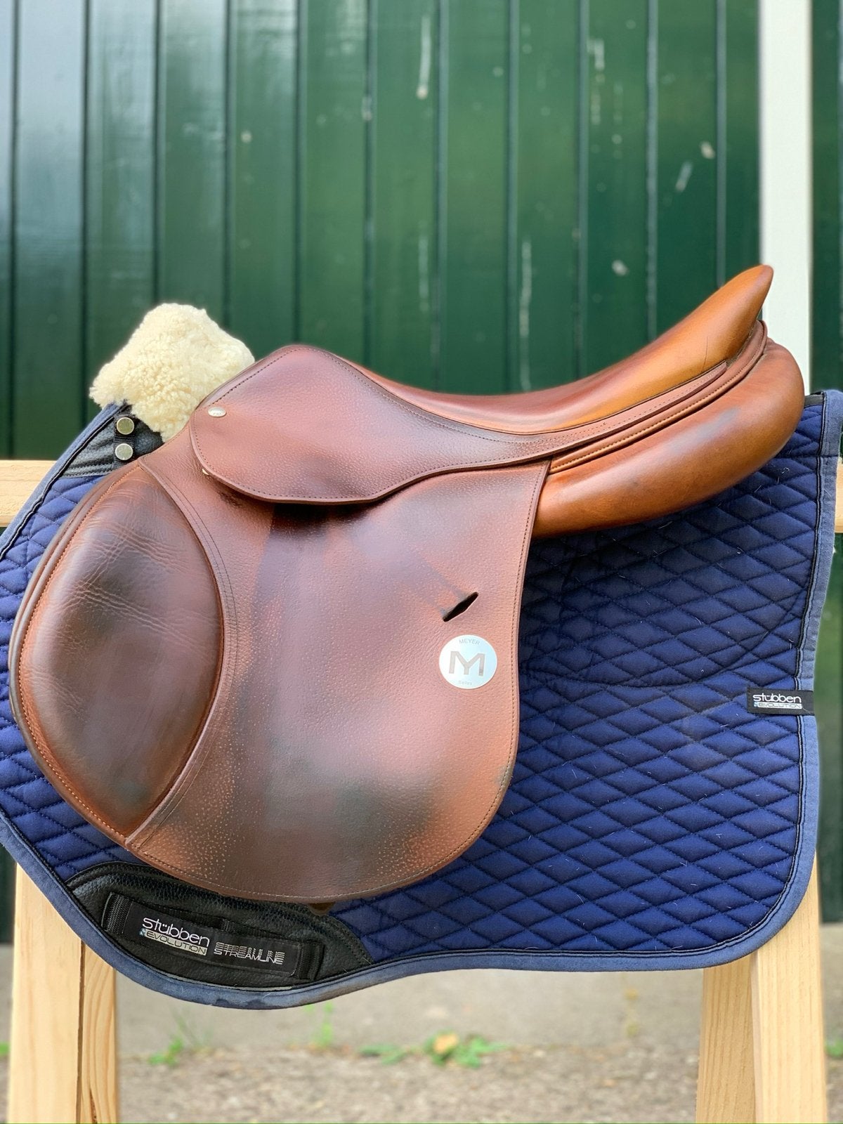 Meyer springzadel 17’5, Dieren en Toebehoren, Paarden en Pony's | Zadels, L (17.5 inch), Gebruikt, Ophalen of Verzenden, Springen