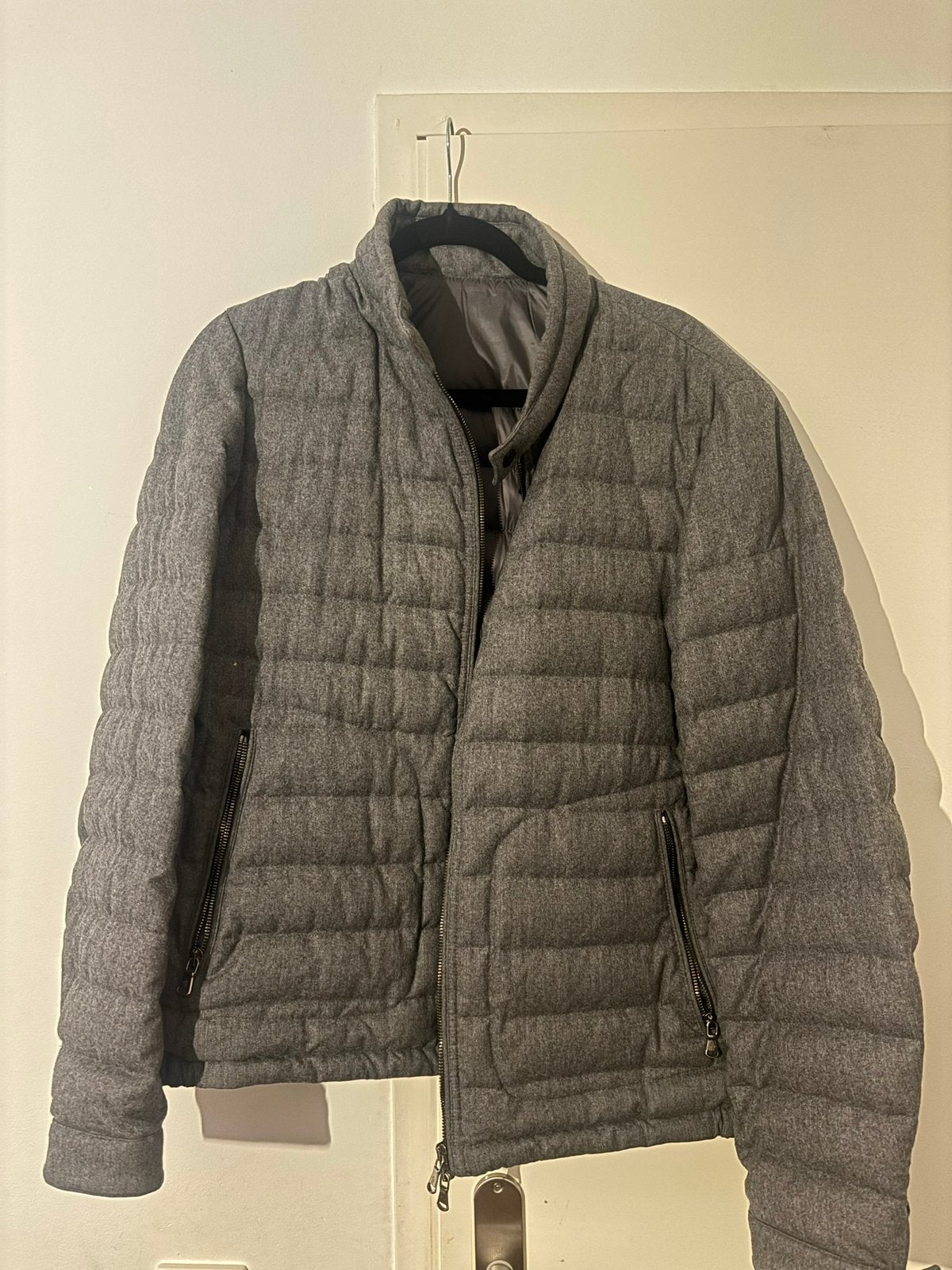 Moncler jas, Kleding | Heren, Ophalen of Verzenden, Zo goed als nieuw, Grijs