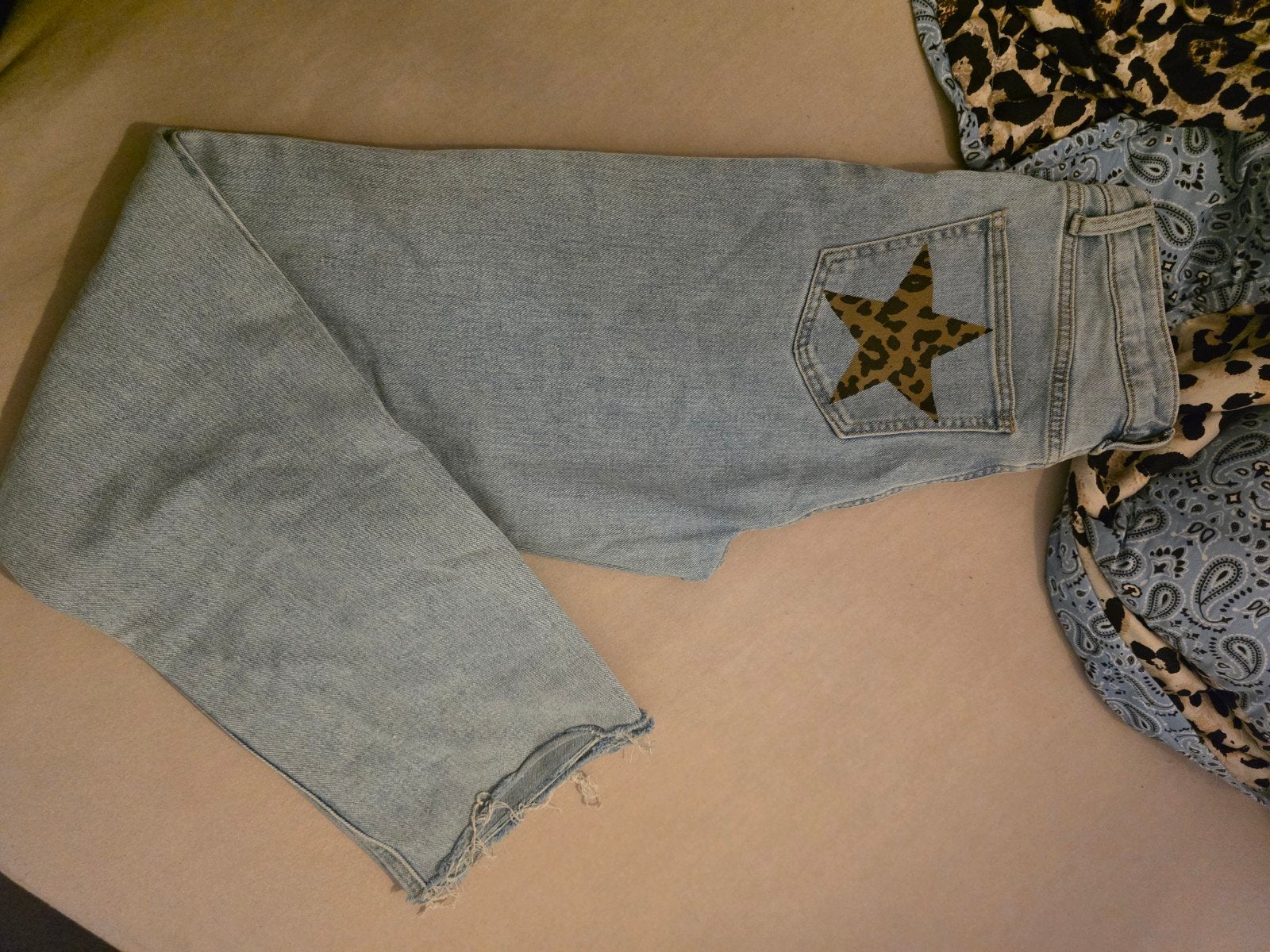 Redial Jeans met luipaardster, maat 38, Redial, Blauw, Ophalen of Verzenden, Zo goed als nieuw