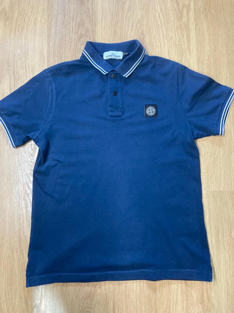 Stone Island Polo - L - Blauw - Authentiek - Logo op borst, Kleding | Heren, Maat 52/54 (L), Blauw, Ophalen of Verzenden, Stone Island