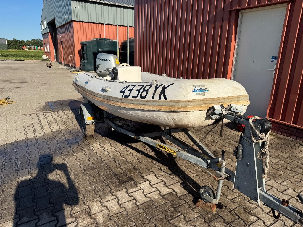 Arimar RIB + Honda 30 PK + Pega trailer | Weinig vaaruren, Watersport en Boten, Gebruikt, 4 m, 35 cm, Anker
