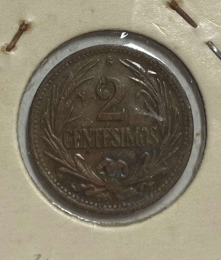 2 centesimos Uruguay 1945, Ophalen of Verzenden, Zuid-Amerika
