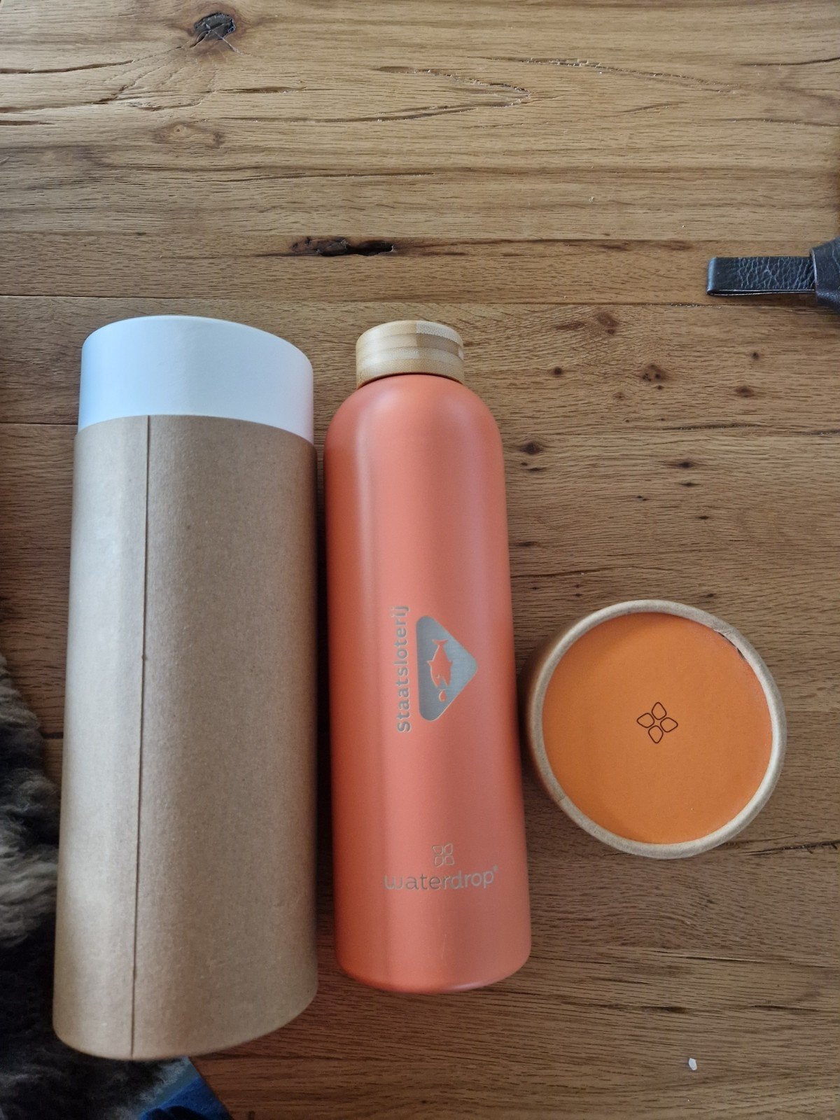 Waterdrop Staatsloterij stalen fles mat oranje 1L, Ophalen of Verzenden