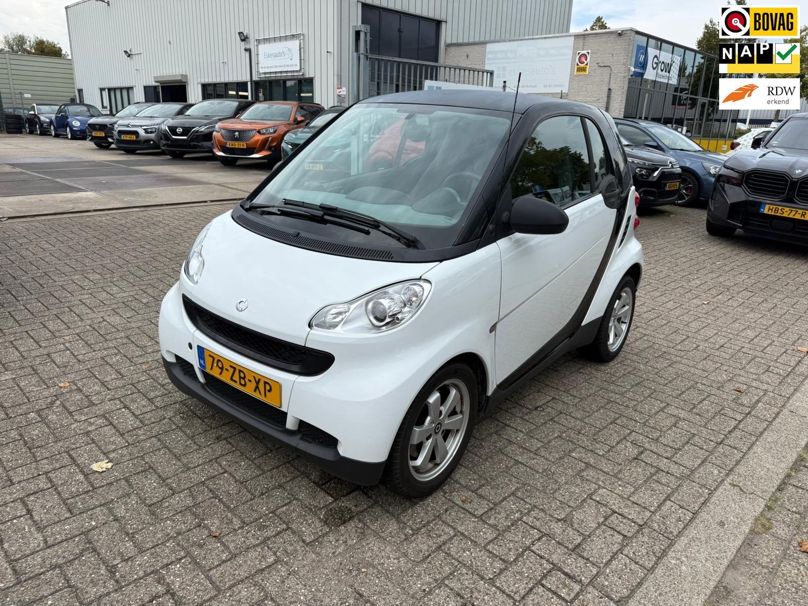 Smart Fortwo coupé 1.0 Pure Automaat, NAP Nette auto, Gebruikt, 18 €/maand, 61 pk, Wit