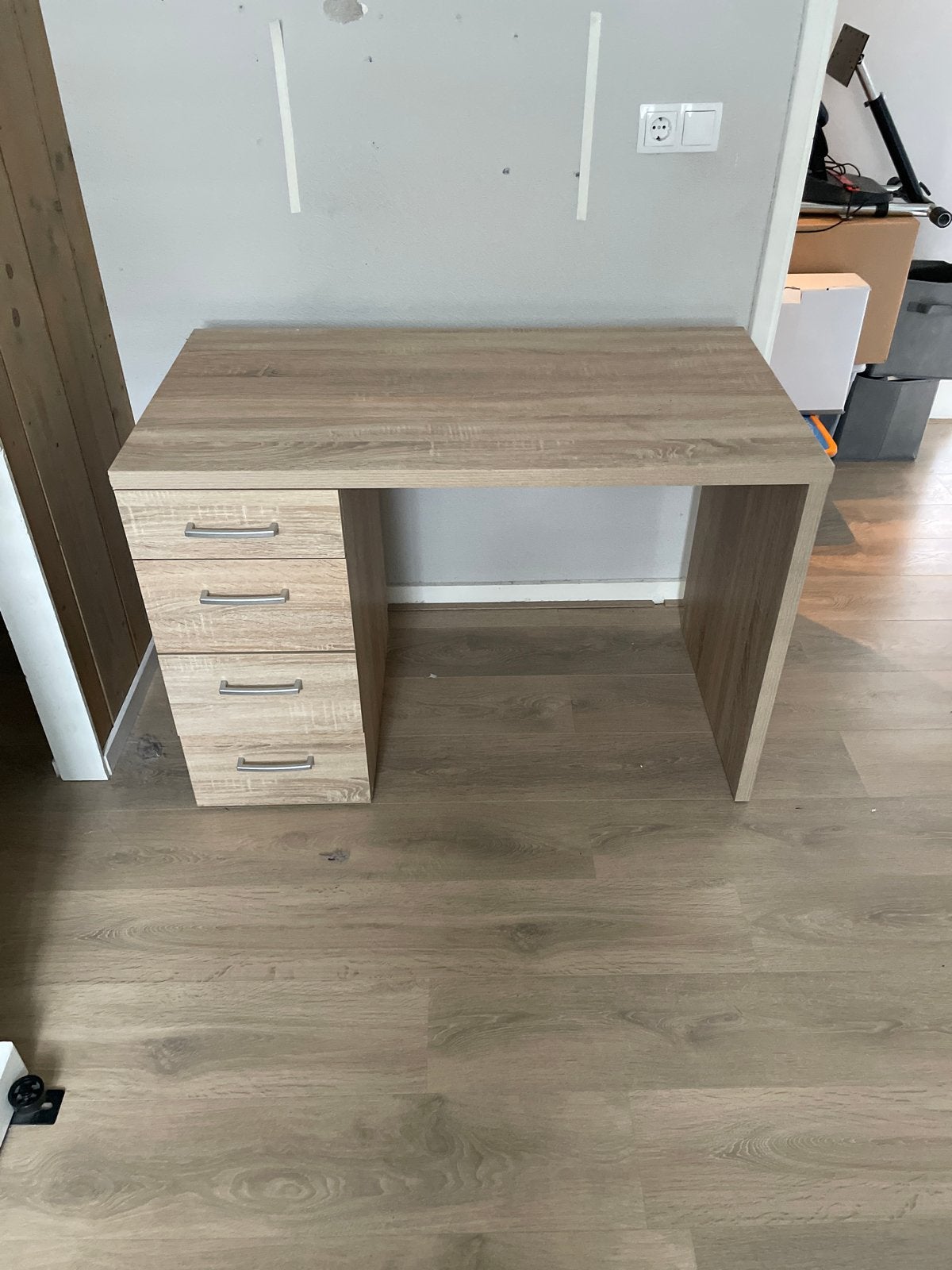 Bureau met lades - Houtkleurig, Ophalen, Gebruikt, Met lades, Spaanplaat of MDF