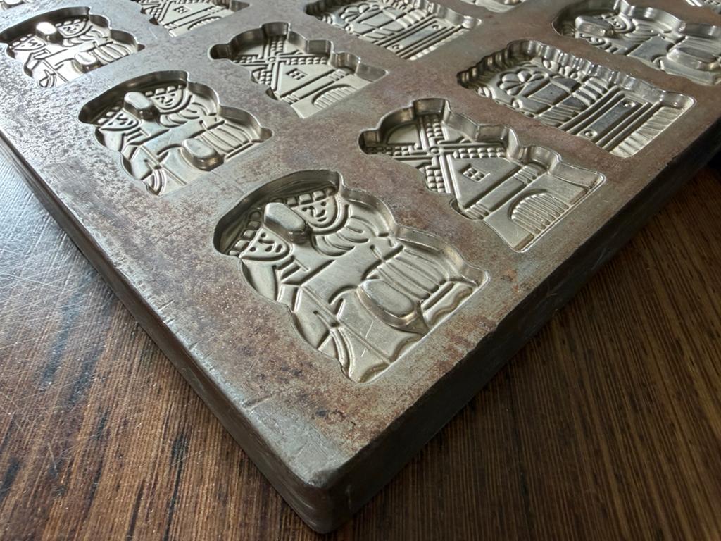 Set van 3 Antieke chocolade planken, Ophalen