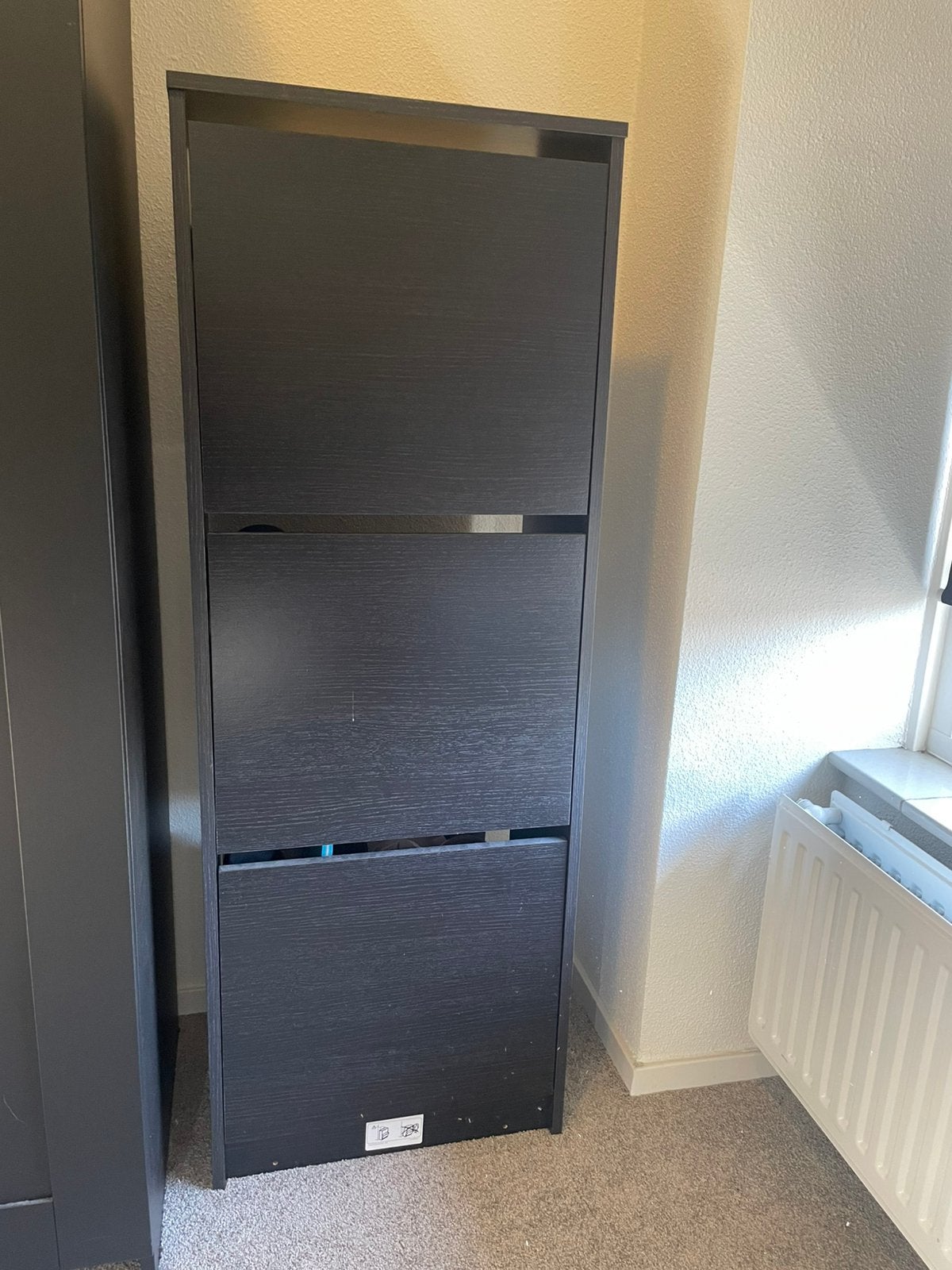 Schoenenkast met 3 vakken - Zwart, Huis en Inrichting, Ophalen, Gebruikt