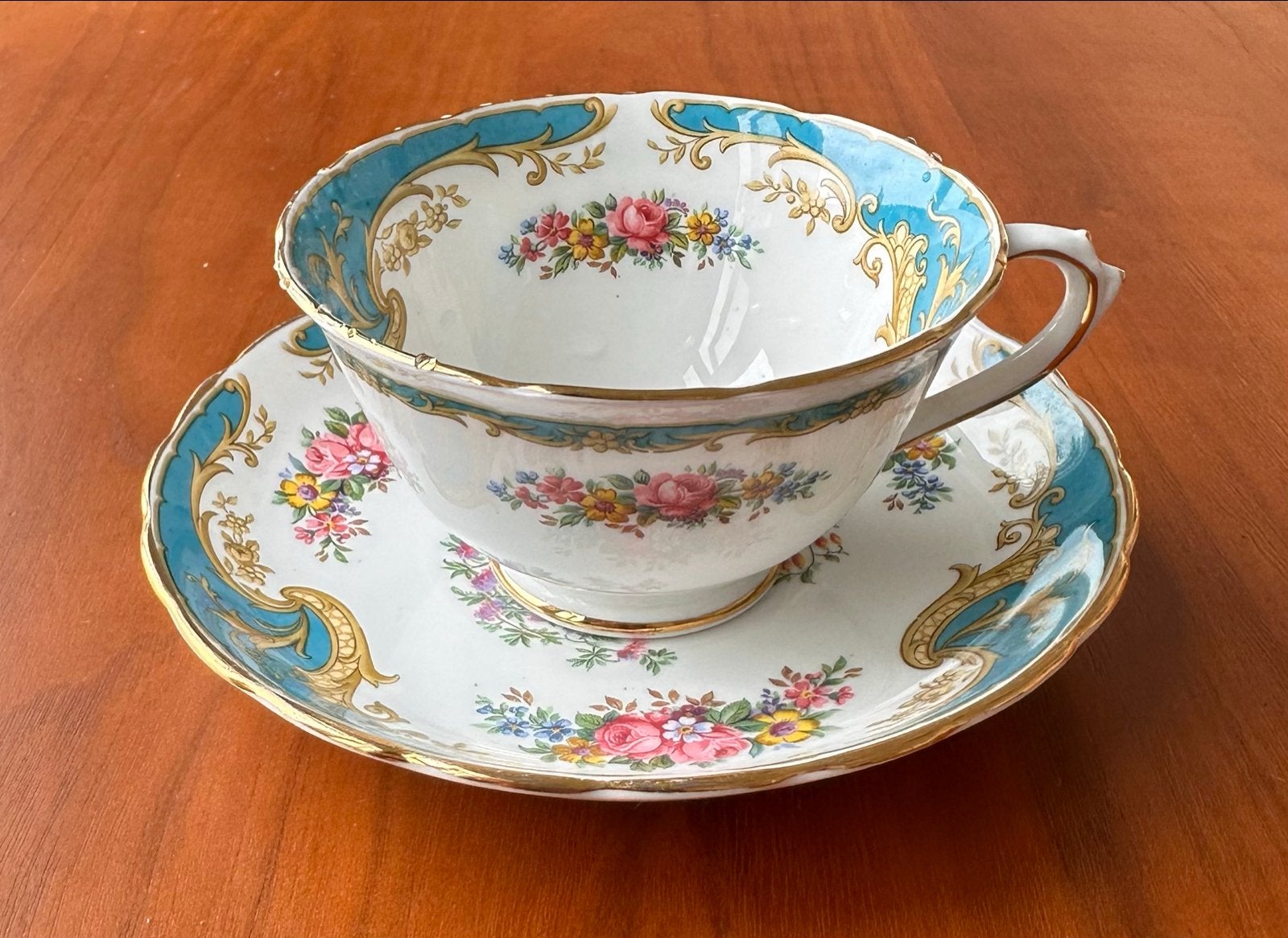 Vintage Tuscan Fine Bone China Kop en Schotel "Naples", Antiek en Kunst, Ophalen of Verzenden