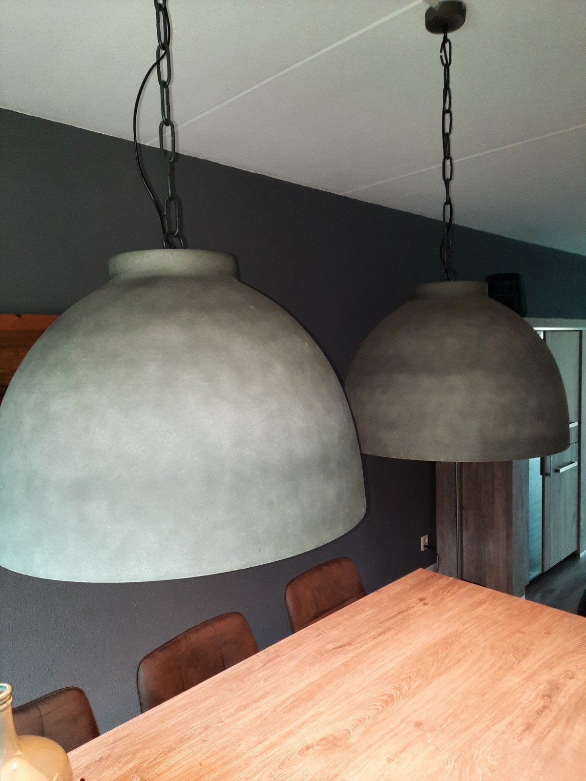 2 mooie betonlook lampen, Ophalen, Gebruikt