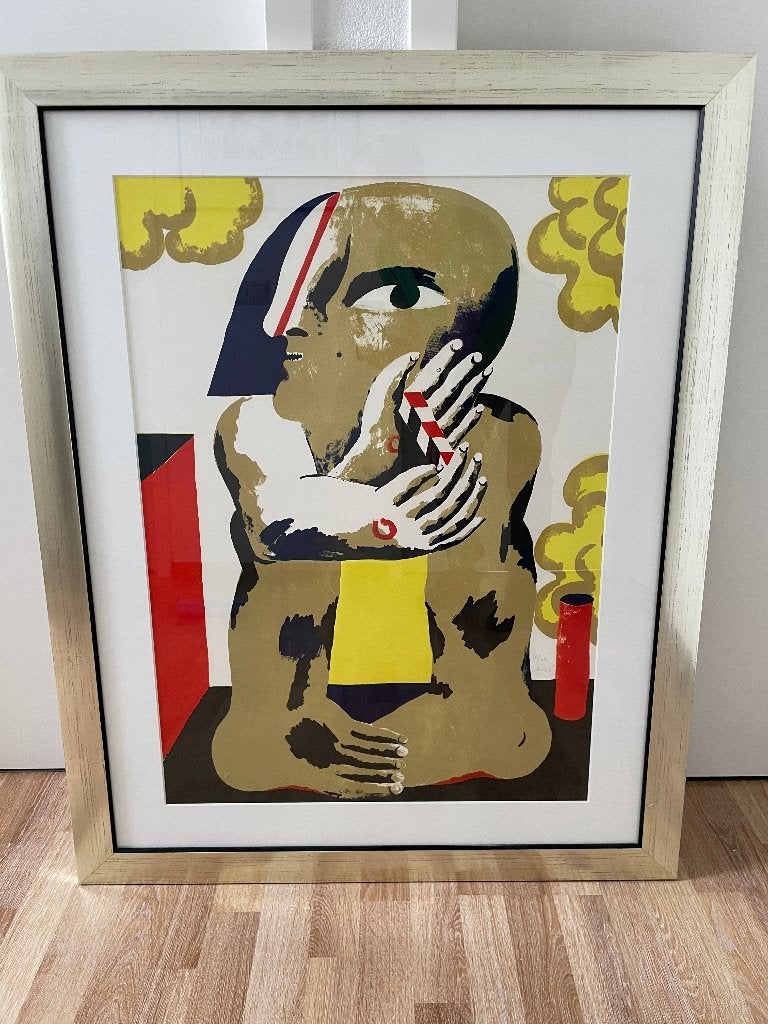 Horst Antes - Männliche Figur, Litho, Antiek en Kunst, Portret en Figuren, Gelimiteerde oplage, Ophalen of Verzenden, Lithografie