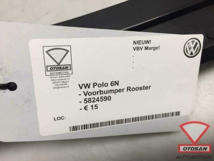 vw polo 6n voorbumper rooster nieuw! 5824590, Volkswagen, Volkswagen AG, Nieuw, Bumper