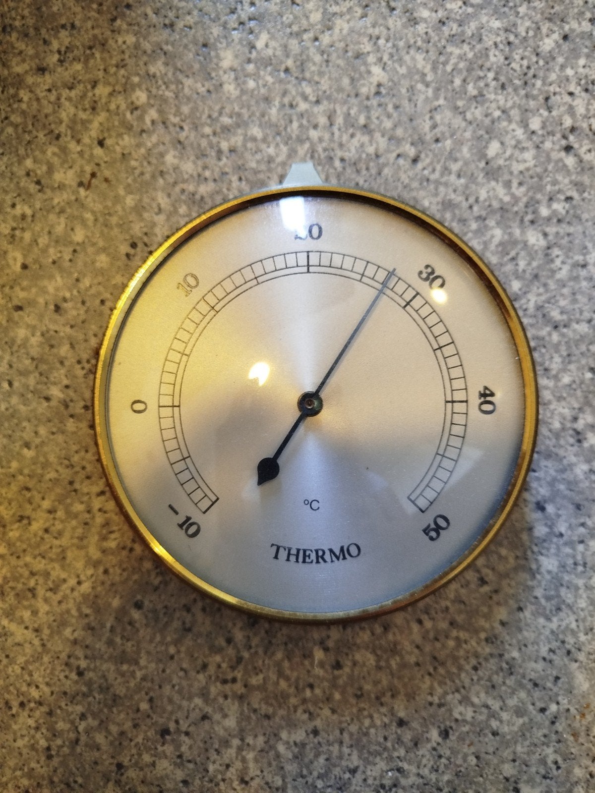 Analoge thermometer voor binnen of buiten, Gebruikt, Binnenthermometer, Metaal, Ophalen of Verzenden