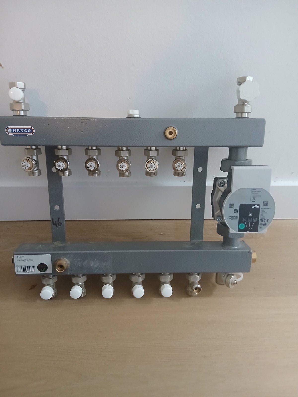 Henco Vloerverwarming Verdeler met Wilo Pomp, 30 tot 80 cm, Gebruikt, Overige typen, Ophalen of Verzenden