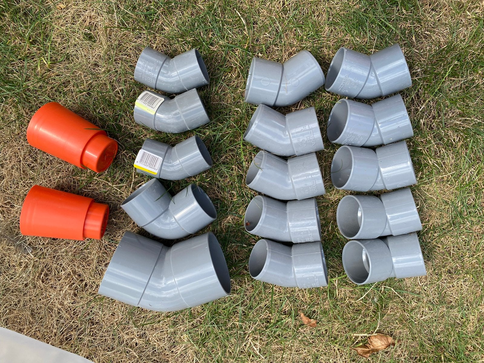 PVC bochten - Diverse maten, Doe-het-zelf en Verbouw, Buizen en Afvoer, Bochten, Gebruikt, Pvc, Ophalen of Verzenden