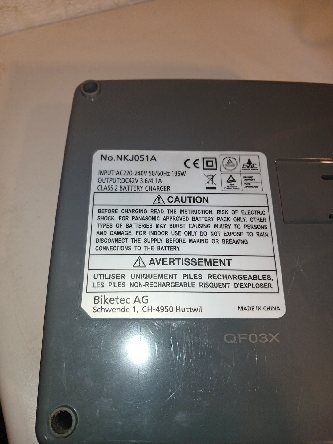 Lader voor Flyer 36V Li-Ion Accu (Biketec AG), Fietsen en Brommers, Ophalen of Verzenden, Gebruikt