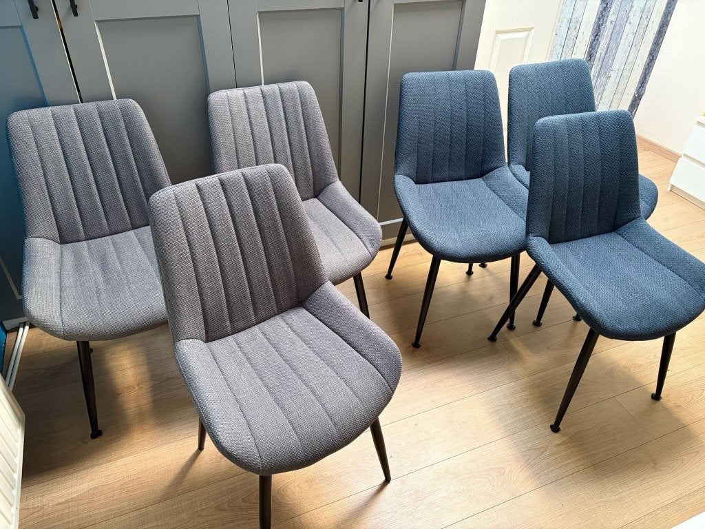 Eetkamerstoelen, Huis en Inrichting, Stoelen, Ophalen, Gebruikt, Blauw, Modern strak