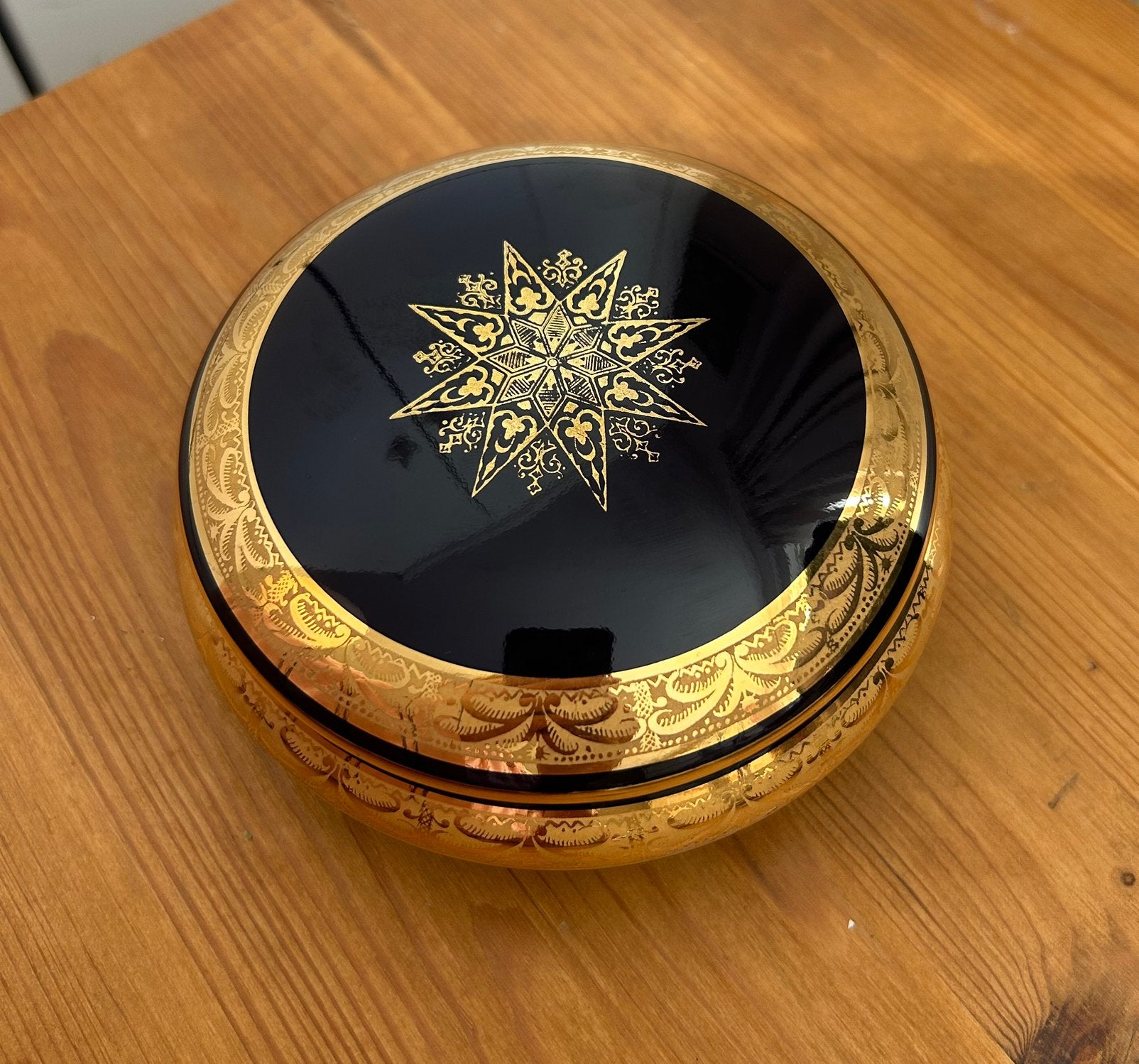 Vintage Limoges porseleinen bonbonnière kobaltblauw, Ophalen of Verzenden