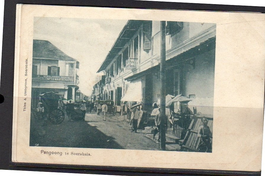 RARE early PANGOONG (jalan Panggung) Soerabaja  1900, Ophalen, Voor 1920, Buiten Europa