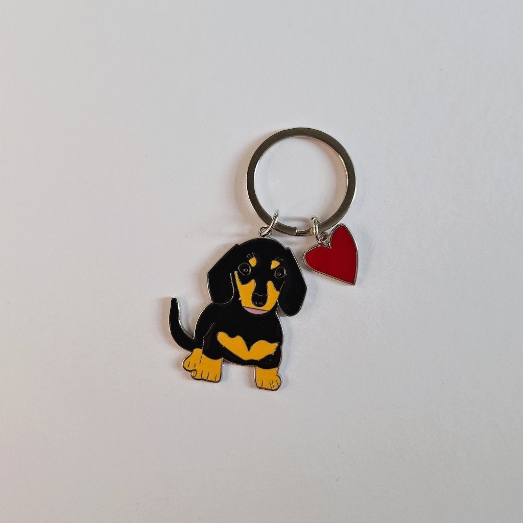 Teckel sleutelhanger met hart – schattig & speels accessoire, Ophalen of Verzenden, Nieuw, Dier of Natuur