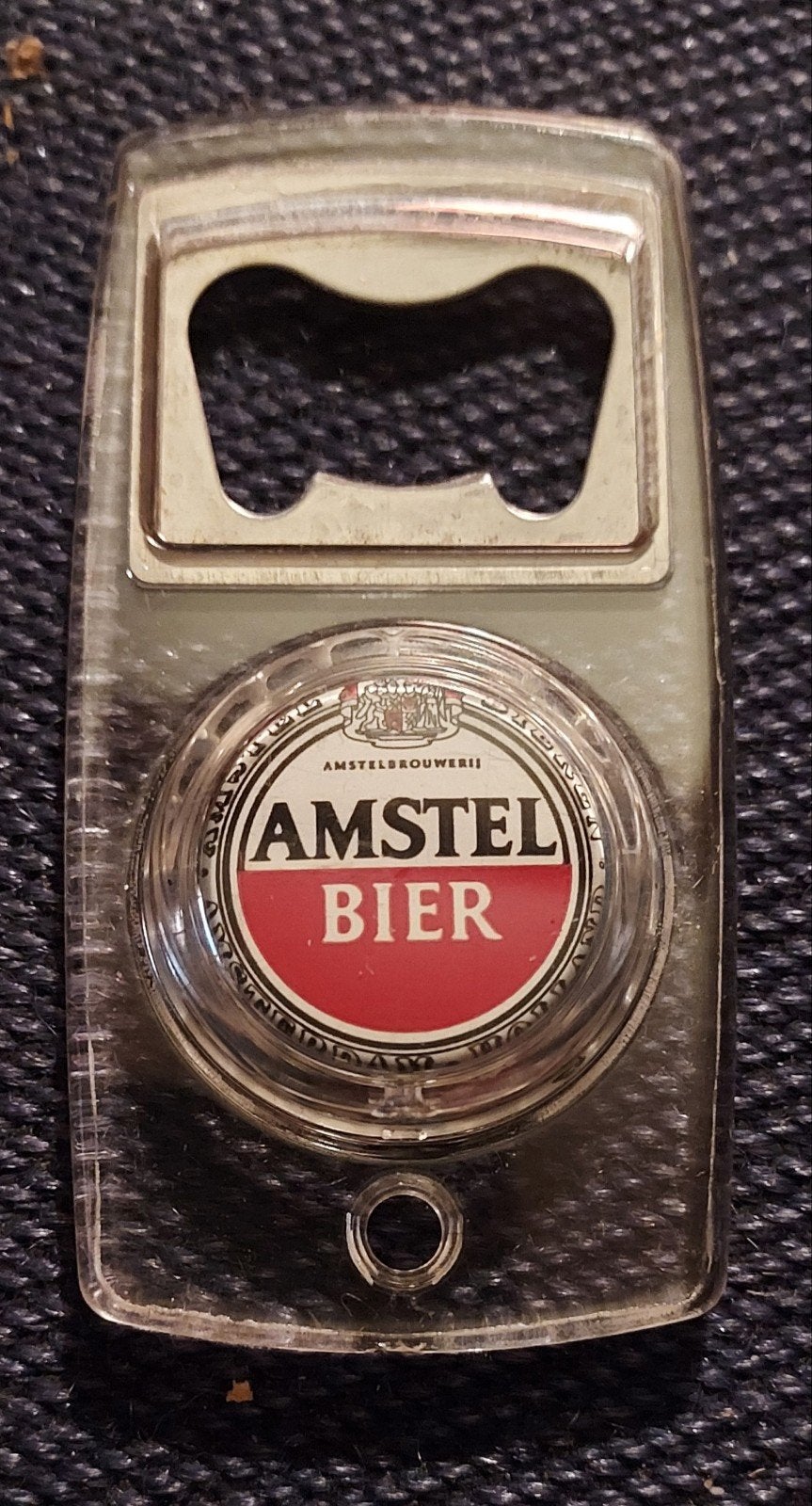 Vintage Amstel Bier Flesopener met Meegegoten Kroonkurk, Verzamelen, Ophalen of Verzenden, Zo goed als nieuw, Flesopener, Amstel