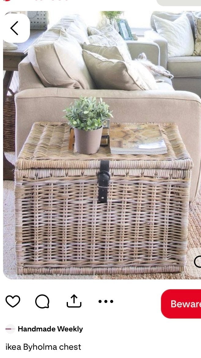 IKEA Byholma mand/opbergkist 75x50cm, Huis en Inrichting, Ophalen, Overige materialen, Gebruikt, 50 tot 100 cm
