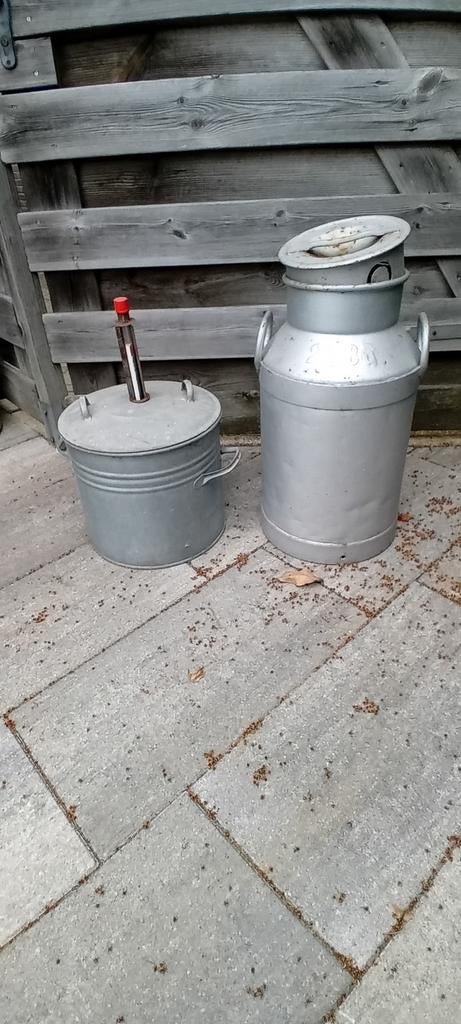 Vintage weckketel en melkbus, Tuin en Terras, Ophalen, Gebruikt