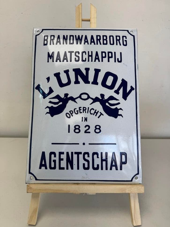 Emaille Reclamebord Brandwaarborg Maatschappij L'Union, Ophalen of Verzenden