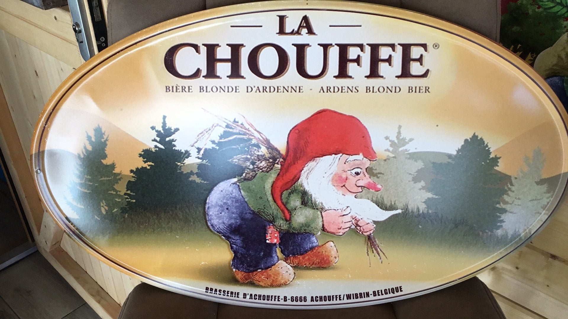 Bord la chouffe, Verzamelen, Biermerken, Ophalen of Verzenden, Reclamebord, Plaat of Schild, Overige merken