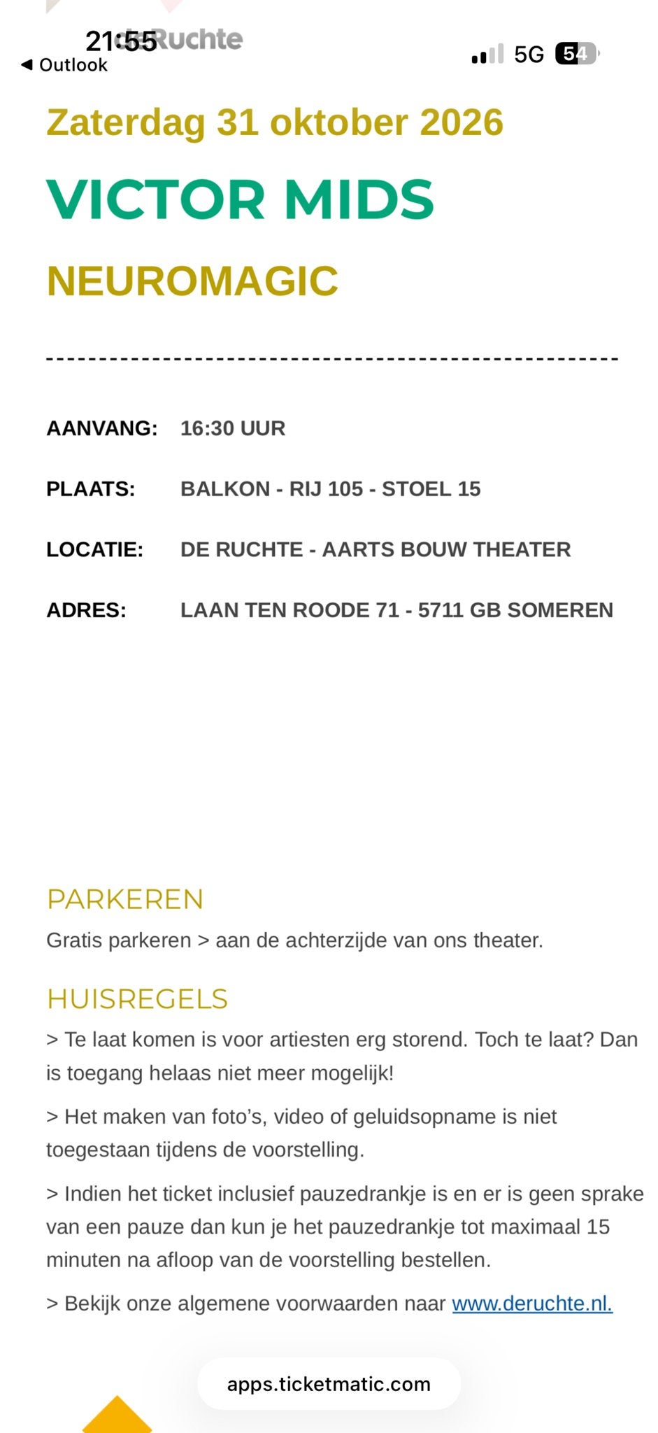 2 tickets victor mits, Twee personen, Oktober