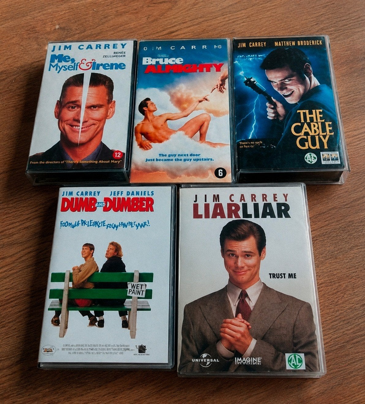 5 Jim Carrey videobanden., Gebruikt, Alle leeftijden, Ophalen of Verzenden, Komedie