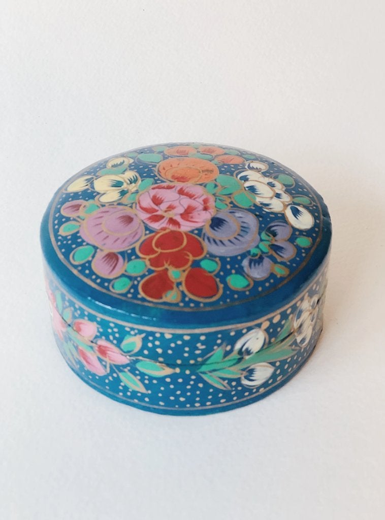 HANDGESCHILDERD OPBERGDOOSJE | BLAUW (NIEUW), Antiek en Kunst, Ophalen of Verzenden