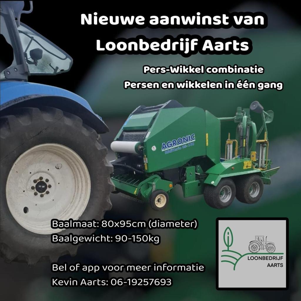 Agronic Pers-Wikkel Combinatie - Efficiënt Balen Persen, Ophalen of Verzenden, Akkerbouw, Oogstmachine
