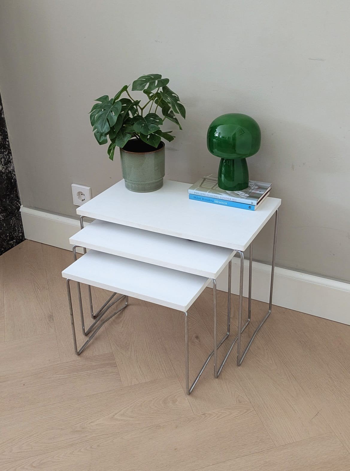 Vintage retro mimiset, nesting tables Brabantia, Ophalen, Minder dan 55 cm, Gebruikt, .