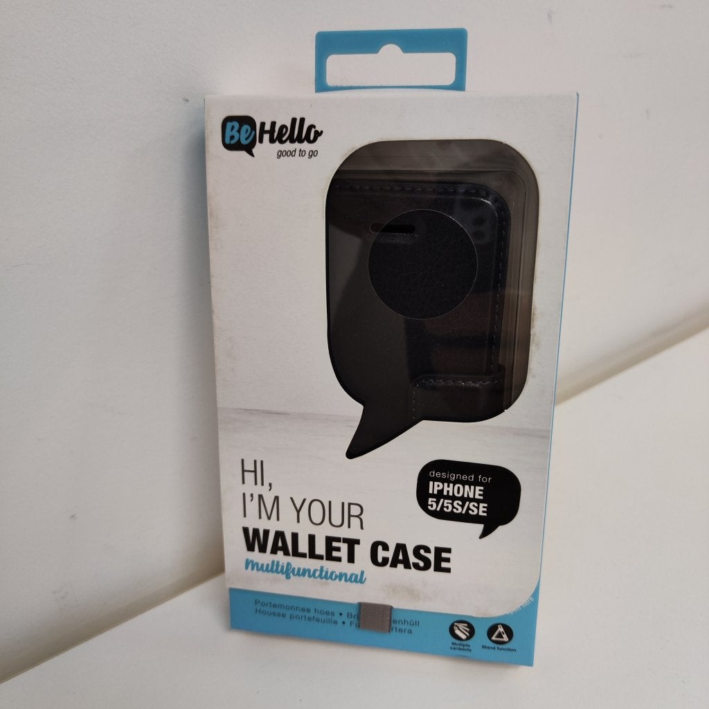 BeHello iPhone SE Hoesje - Gel Wallet Case - Blauw, Apple Distribution International, Nieuw, Hoesje of Tasje, Ophalen of Verzenden