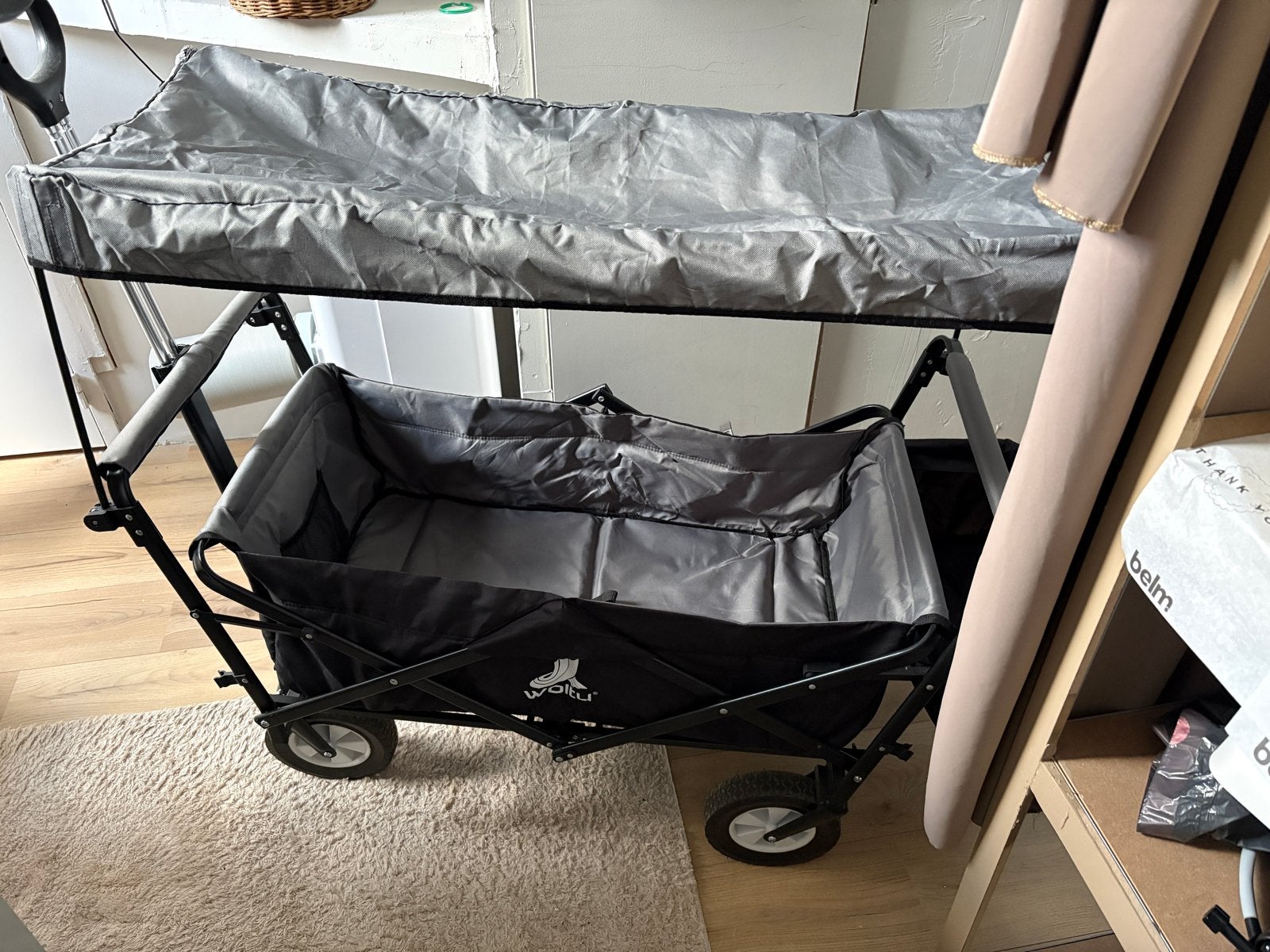 Opvouwbare bolderkar met dakje - functioneert perfect, Caravans en Kamperen, Bolderkarren, Ophalen, Opvouwbaar, Gebruikt