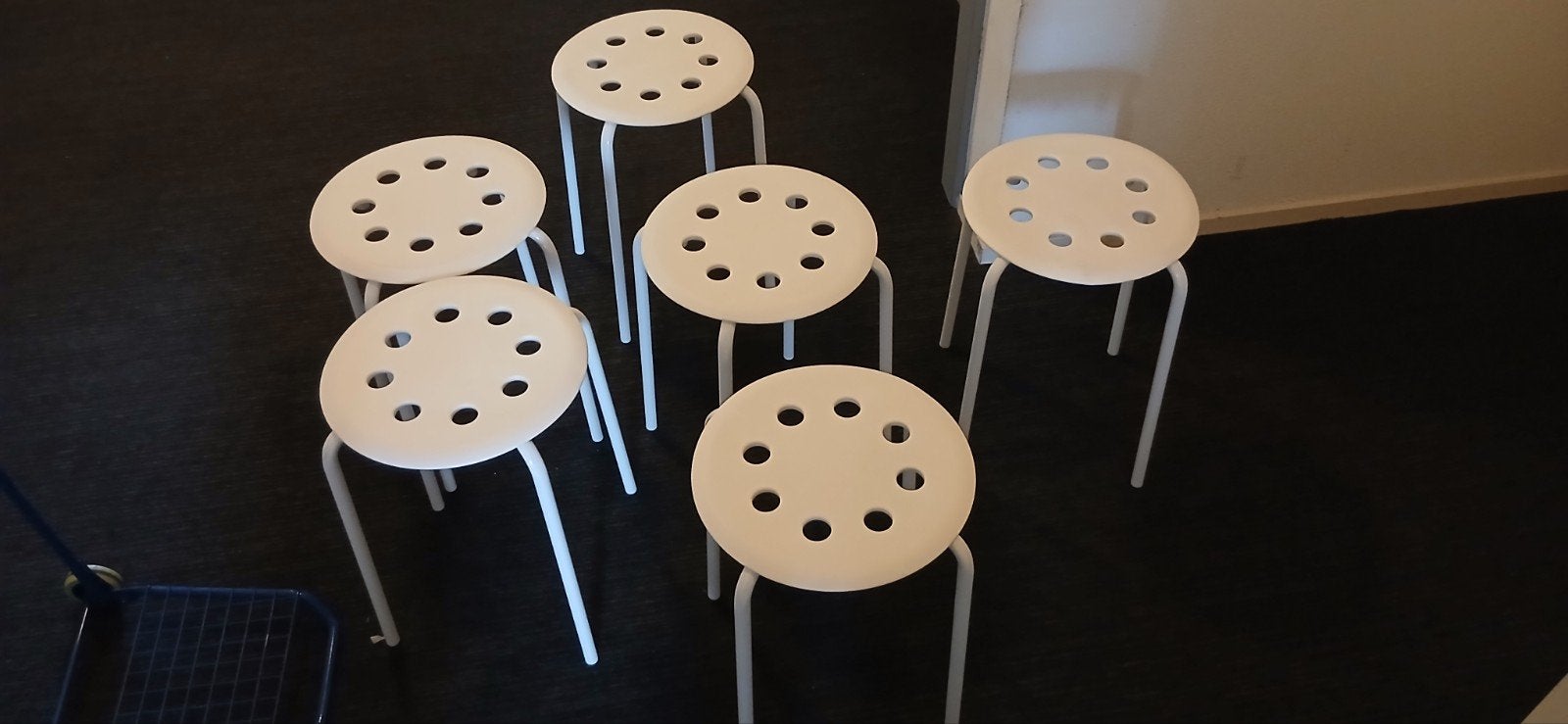 6x IKEA Marius krukken - Wit, Ophalen, Wit, Modern, Functioneel, Vijf, Zes of meer stoelen