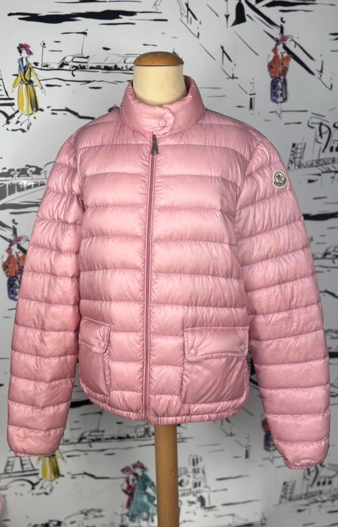 Moncler roze Lans donsjas lente zomer maat 2 (950 euro), Moncler EU, Ophalen of Verzenden, Zo goed als nieuw, Moncler