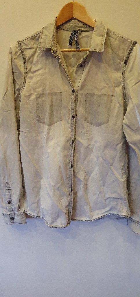 Blouse met lange mouwen. Coolcat. maat L., Kleding | Dames, Maat 42/44 (L), Ophalen of Verzenden, Onbekend, Grijs