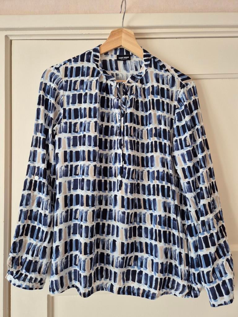 Gerry Weber top met print, maat 40, Maat 38/40 (M), Blauw, Ophalen of Verzenden, Gerry Weber