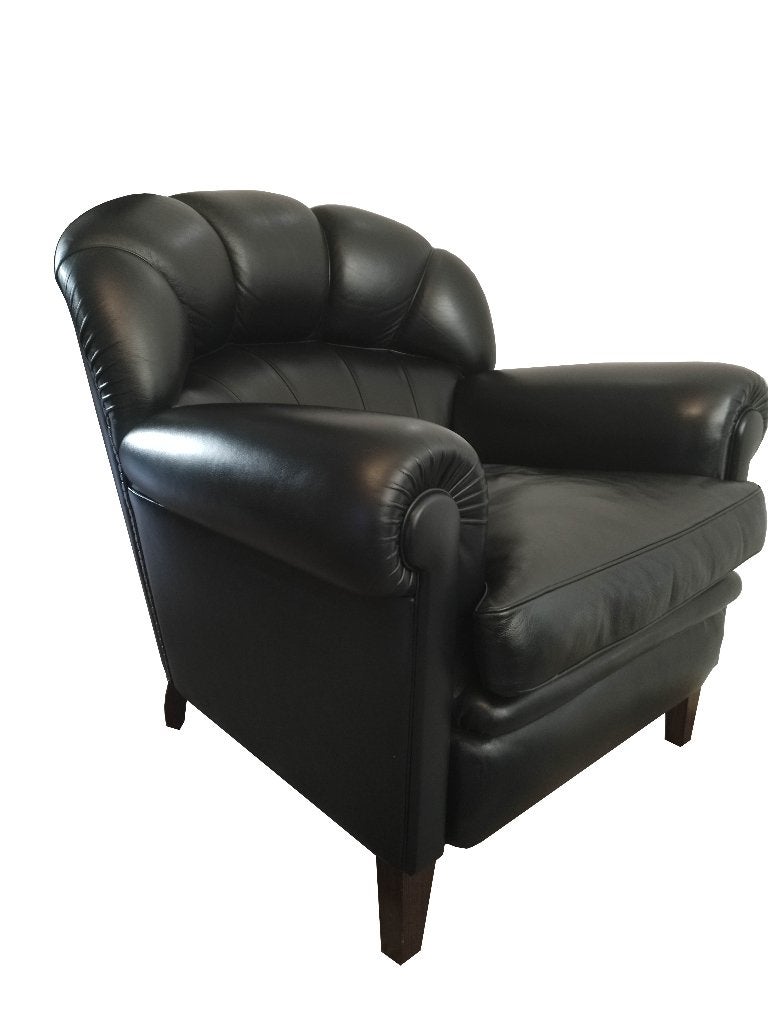 Fantastische leren vintage Poltrona Frau design fauteuil, Ophalen, Gebruikt, 75 tot 100 cm, Leer