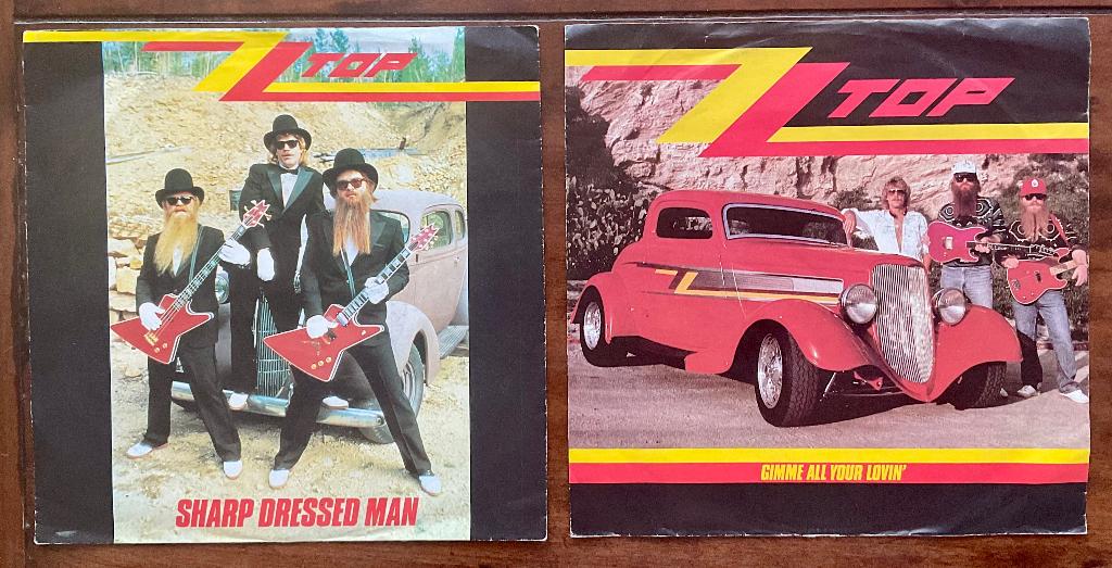 2x ZZ Top - Sharp Dressed Man + Gimme All Your Lovin, Cd's en Dvd's, Vinyl Singles, Zo goed als nieuw, Fotohoes, Originele persing